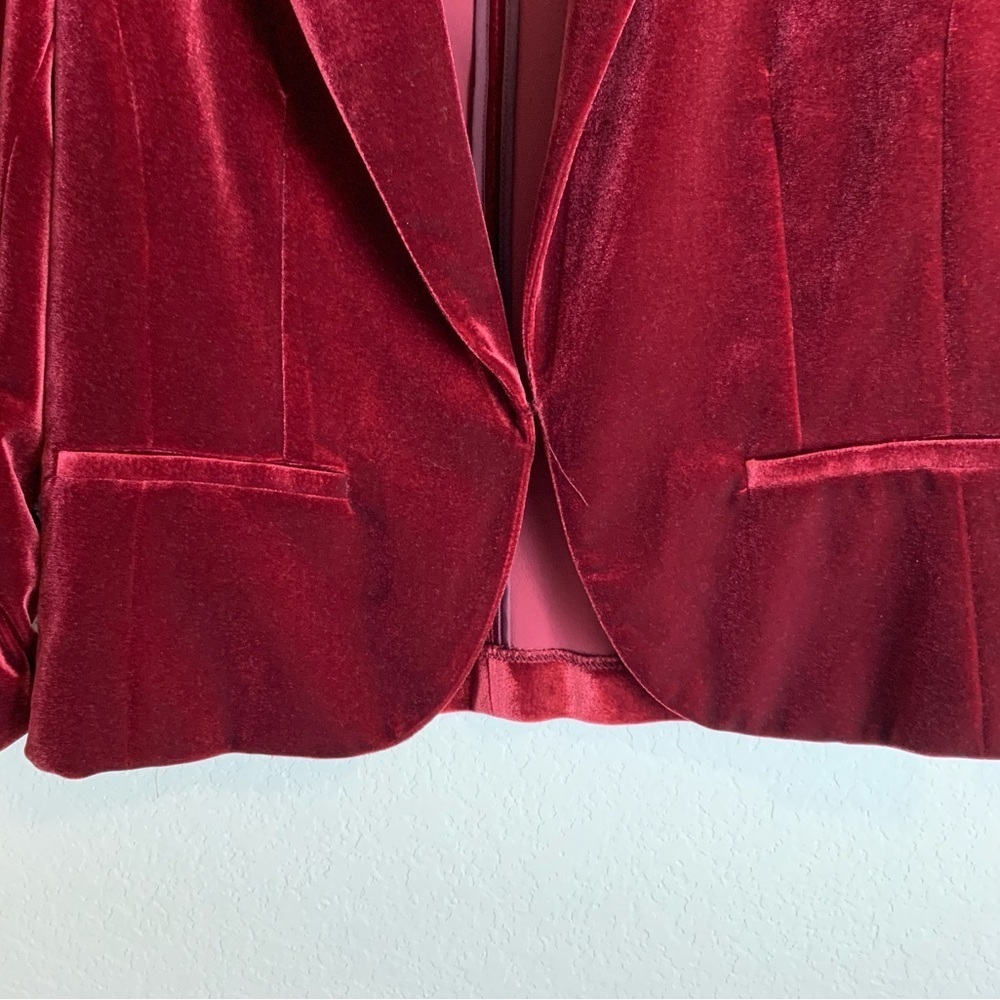 Amanda &. Chelsea Velvet Blazer - Red - Picture 6 of 12